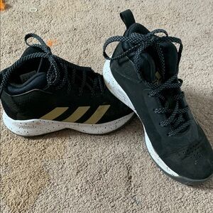 Adidas Black Sneakers with Gold Stripes